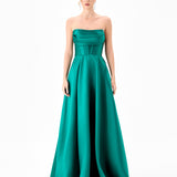 VIRGINIA CORSET STRAPLESS GOWN B82D66L - Plain Emerald