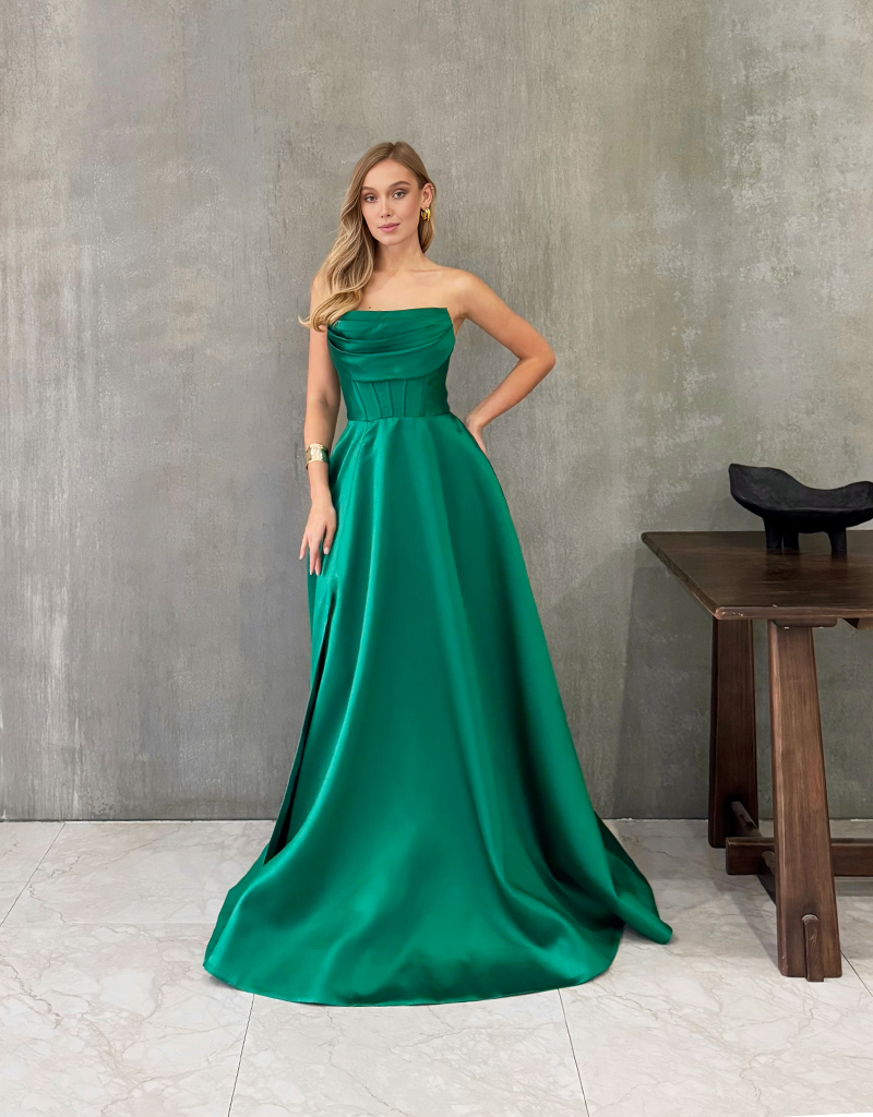 bariano emerald green dress Alie Ball Gown by Bariano