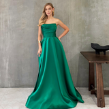 VIRGINIA CORSET STRAPLESS GOWN B82D66L - Plain Emerald
