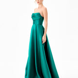 VIRGINIA CORSET STRAPLESS GOWN B82D66L - Plain Emerald