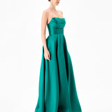 VIRGINIA CORSET STRAPLESS GOWN B82D66L - Plain Emerald