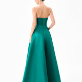 VIRGINIA CORSET STRAPLESS GOWN B82D66L - Plain Emerald