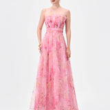 MEIRA STRAPLESS FRILL GOWN B83D0139