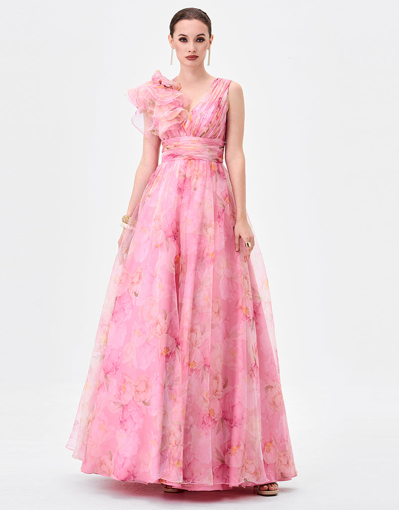 CRESSIDA RUFFLE SHOULDER GOWN B83D0140