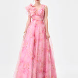 CRESSIDA RUFFLE SHOULDER GOWN B83D0140