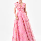 CRESSIDA RUFFLE SHOULDER GOWN B83D0140