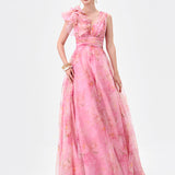 CRESSIDA RUFFLE SHOULDER GOWN B83D0140