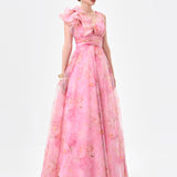 CRESSIDA RUFFLE SHOULDER GOWN B83D0140