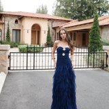 ZIANA STRAPLESS RUFFLE BALL GOWN B83D0186