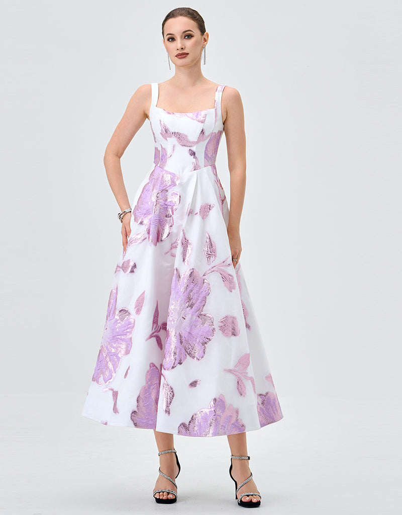 ROMAINE SQUARE NECK MIDI B83D0147