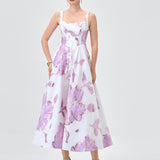 ROMAINE SQUARE NECK MIDI B83D0147