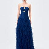 ZIANA STRAPLESS RUFFLE BALL GOWN B83D0186