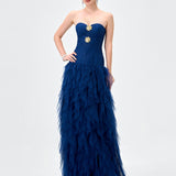 ZIANA STRAPLESS RUFFLE BALL GOWN B83D0186