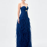 ZIANA STRAPLESS RUFFLE BALL GOWN B83D0186