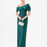 WEISS ASYMMETRIC OFF SHOULDER GOWN B84D0426