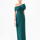WEISS ASYMMETRIC OFF SHOULDER GOWN B84D0426