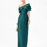 WEISS ASYMMETRIC OFF SHOULDER GOWN B84D0426