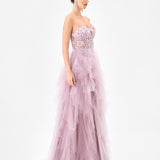 FAITH SHEER FRILL GOWN B85D0406