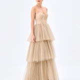 NADYA TIERED TULLE GOWN B85D0612