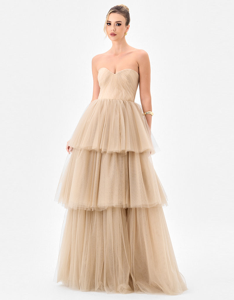 NADYA TIERED TULLE GOWN B85D0612