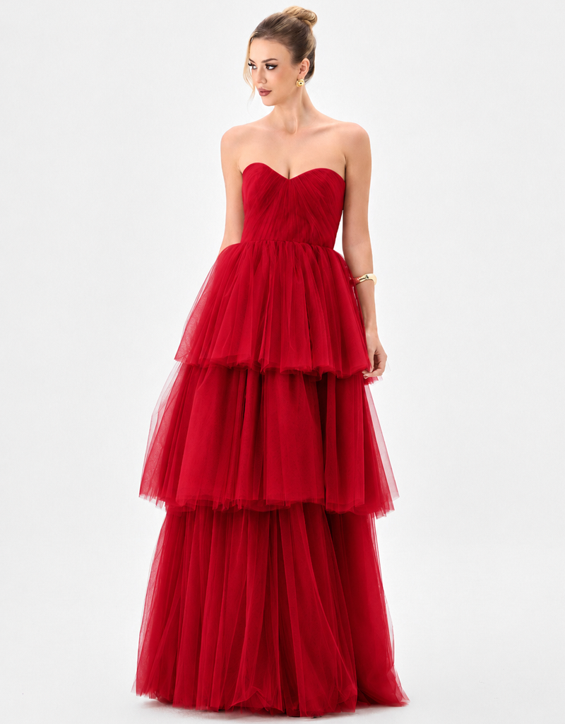 NADYA TIERED TULLE GOWN B85D0612