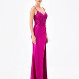 KATY HIGH SPLIT GOWN B85D0615