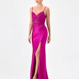 KATY HIGH SPLIT GOWN B85D0615