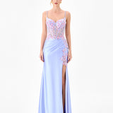 DELLIA APPLIQUED FISHTAIL GOWN B86D07114