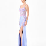 DELLIA APPLIQUED FISHTAIL GOWN B86D07114
