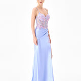 DELLIA APPLIQUED FISHTAIL GOWN B86D07114
