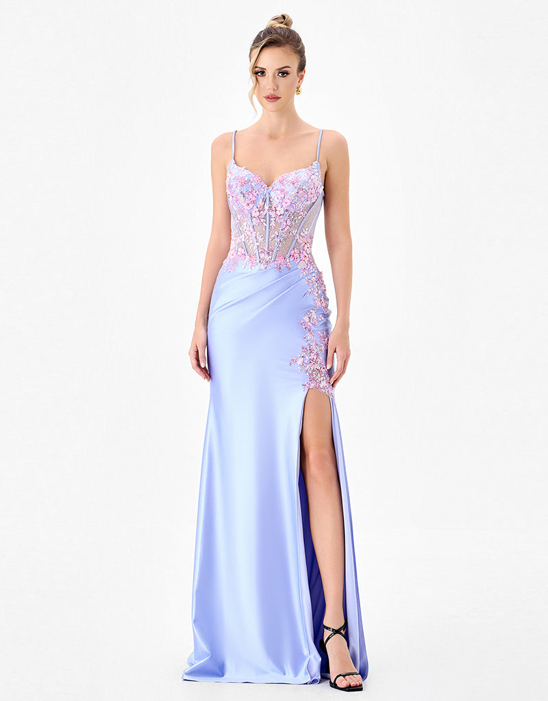 DELLIA APPLIQUED FISHTAIL GOWN B86D07114