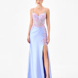 DELLIA APPLIQUED FISHTAIL GOWN B86D07114