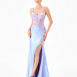 DELLIA APPLIQUED FISHTAIL GOWN B86D07114