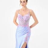 DELLIA APPLIQUED FISHTAIL GOWN B86D07114