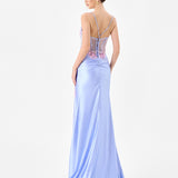 DELLIA APPLIQUED FISHTAIL GOWN B86D07114