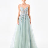 SHONDA APPLIQUED TULLE BALLGOWN B86D07115