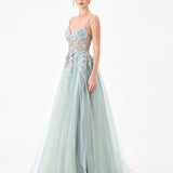 SHONDA APPLIQUED TULLE BALLGOWN B86D07115