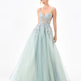 SHONDA APPLIQUED TULLE BALLGOWN B86D07115