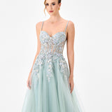 SHONDA APPLIQUED TULLE BALLGOWN B86D07115