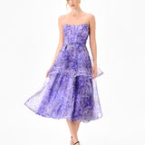 HARLUX TIERED STRAPLESS MIDI B86D0722
