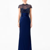 VEENA SHEER ILLUSION GOWN B86D0735
