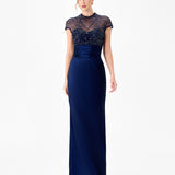 VEENA SHEER ILLUSION GOWN B86D0735