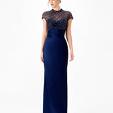 VEENA SHEER ILLUSION GOWN B86D0735