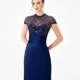 VEENA SHEER ILLUSION GOWN B86D0735