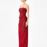 RUZY PEPLUM SEQUIN GOWN B86D0736