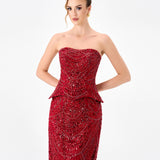RUZY PEPLUM SEQUIN GOWN B86D0736