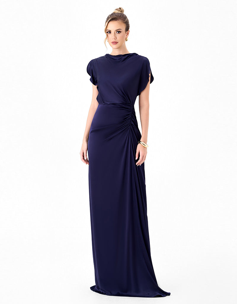 RASMI RUCHED SATIN GOWN B86D0747