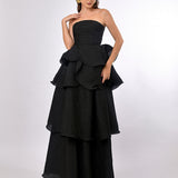 KRISTA STRAPLESS TIERED GOWN B70D33L