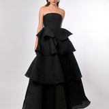 KRISTA STRAPLESS TIERED GOWN B70D33L