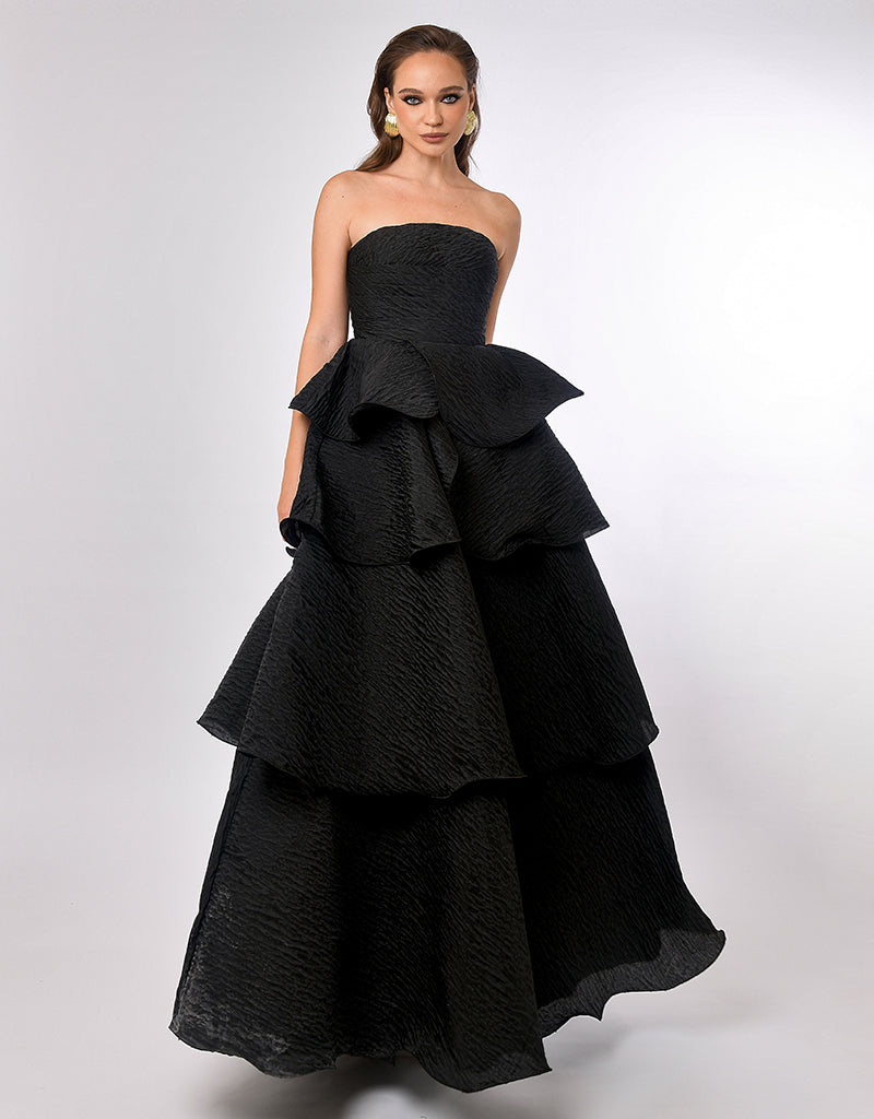 KRISTA STRAPLESS TIERED GOWN B70D33L